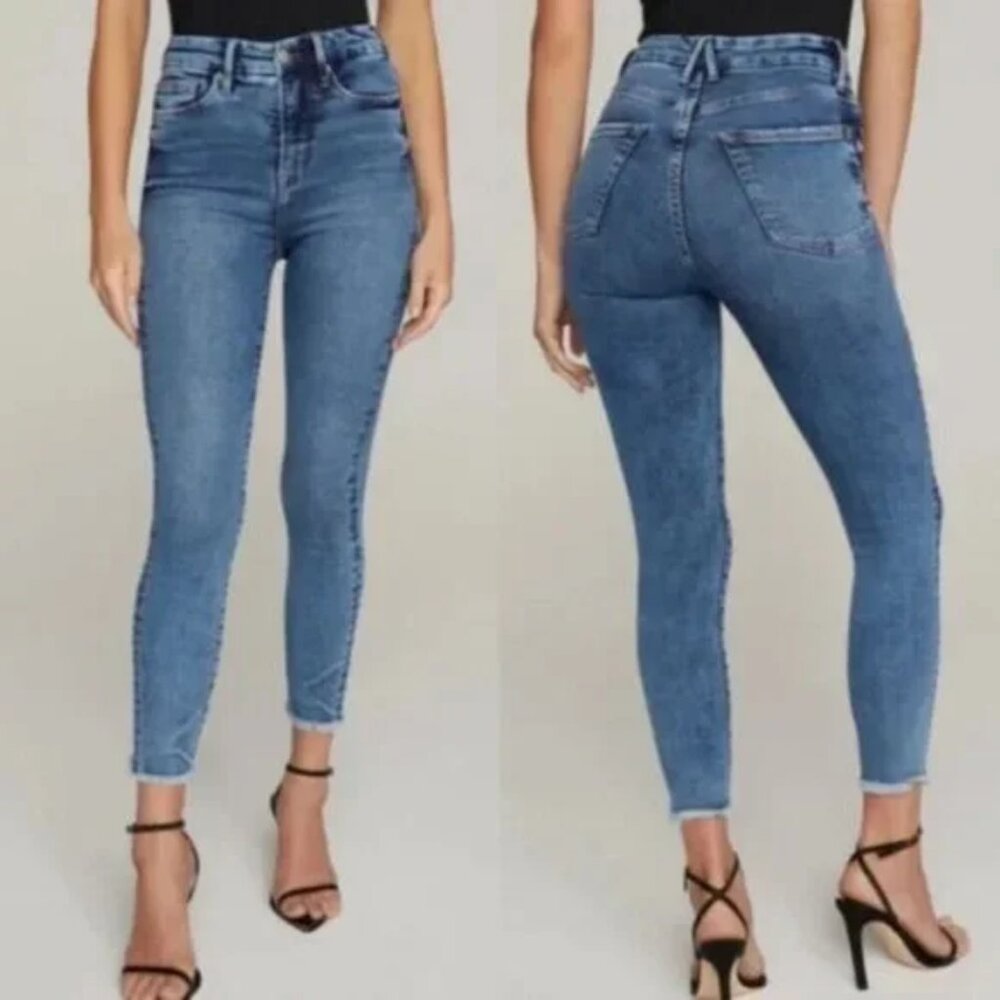 Good American Good Waist Crop Skinny Jeans Size 0 / 25 - Picture 2 of 11